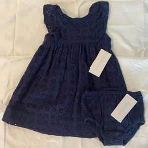 Toddler dress 12 mo. Ralph Lauren navy blue. Brand new with tags.